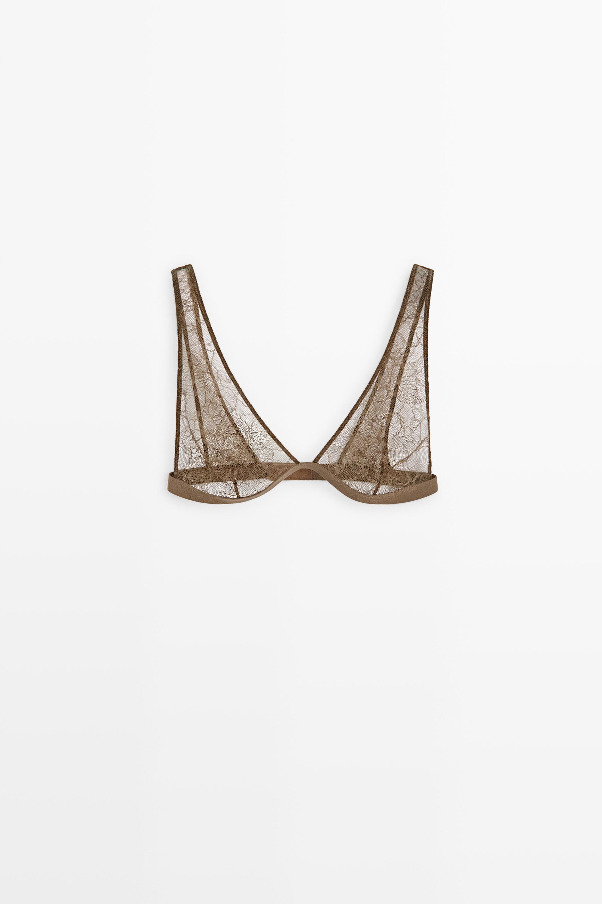 Soutien-gorge dentelle florale bande élastique